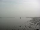 Belgische Küste: Am Strand bei Morgennebel
