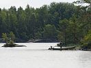 Finnland am See: Auslegen der Netze