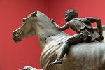 Pferd mit Jockey - Bronze im Nationalmuseum Athen / Griechenland 2009